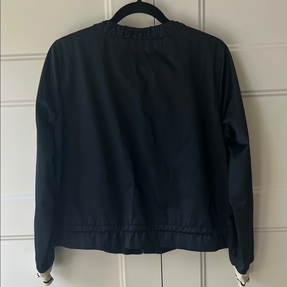 MARELLA Dark Blue Bomber Jacket with Floral Embroidery - Picture 6 of 6